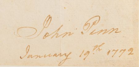 Lot #123 John Penn: Early handwritten letter from the North Carolina signer regarding the transaction of slaves - Image 2
