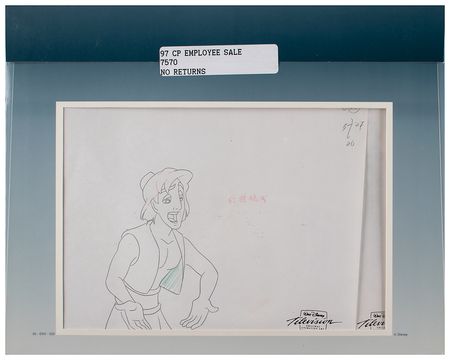 Lot #843 Aladdin and Jasmine production cels and matching drawings from Aladdin the television series Production Cel and Production Drawing - Image 2