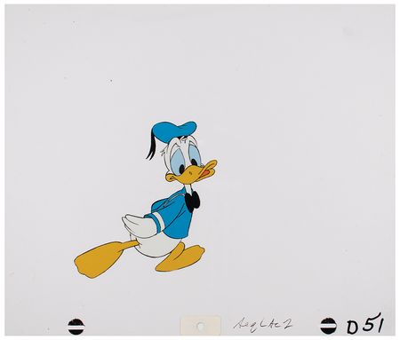 Lot #822 Donald Duck production cel and matching drawing from the Epcot Center 'Careers' Cartoon Production Cel and Drawing - Image 1