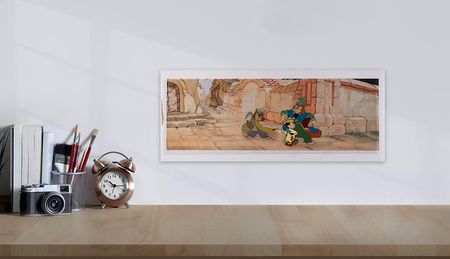 Lot #660 Pinocchio, Honest John, and Gideon production cels from Pinocchio Production Cels On A Giclee Background - Image 3