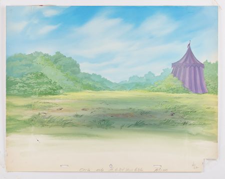 Lot #735 Prince John and Sir Hiss production cels on a production background from Robin Hood Production Cels - Image 3