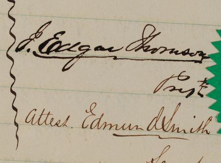 Lot #229 John Edgar Thomson: Unique 1867 Pennsylvania Railroad deed with oversized hand-drawn track map - Image 2