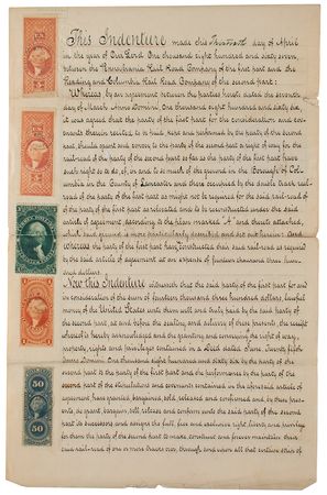 Lot #229 John Edgar Thomson: Unique 1867 Pennsylvania Railroad deed with oversized hand-drawn track map - Image 3