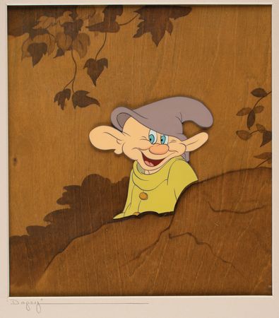Lot #638 Dopey production cel from Snow White and the Seven Dwarfs Production Cel - Image 1