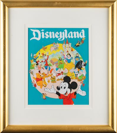 Lot #732 Walt Disney characters original painting for a Disneyland publicity poster Painting - Image 2