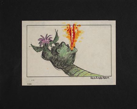 Lot #739 Elliot the Dragon production storyboard drawing from Pete's Dragon Production Storyboard Drawing - Image 1