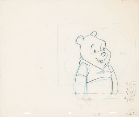 Lot #816 Winnie the Pooh, Rabbit, and Owl production drawings from a Winnie the Pooh Cartoon - Image 1