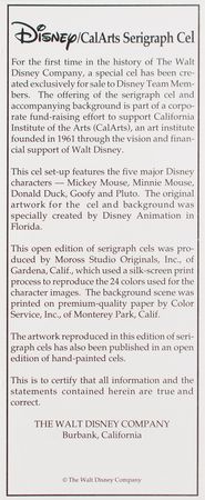 Lot #834  Mickey and Friends CalArts Serigraph Cel - Image 3