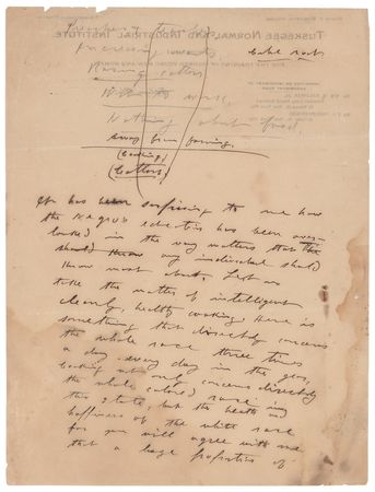 Lot #134 Booker T. Washington: Booker T. Washington on the absence of 