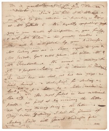 Lot #1 George Washington: William Cushing: 