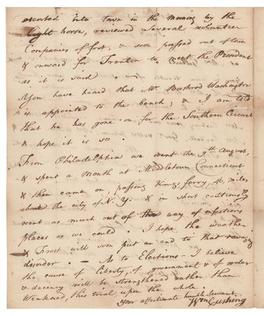 Lot #1 George Washington: William Cushing: 