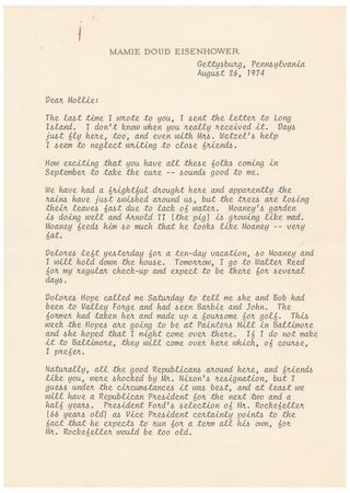 Lot #69 Mamie Doud Eisenhower: 