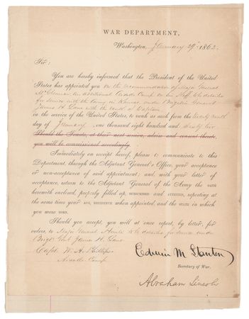 Lot #14 Abraham Lincoln: Civil War-dated
