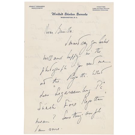 Lot #32 John F. Kennedy: Kennedy's love letters to his Swedish mistress - Image 1