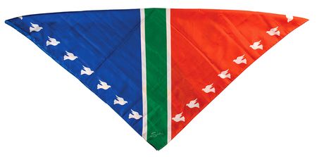 Lot #132 Nelson Mandela: Scarf of the new South African flag, signed in 1995 by President Nelson Mandela - Image 3