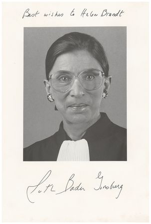 Lot #190 Ruth Bader Ginsburg Signed Photograph