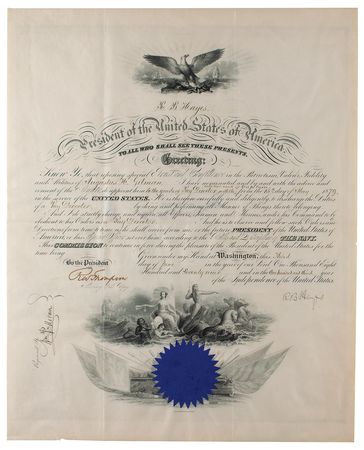 Lot #79 Rutherford B. Hayes Signed Document - Image 1