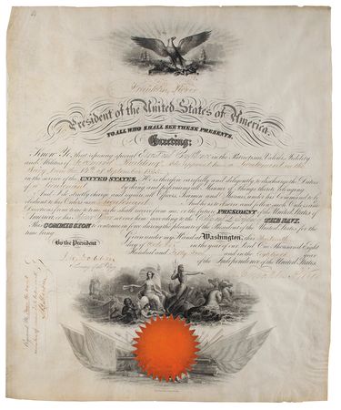 Lot #11 Franklin Pierce Signed Document - Image 1