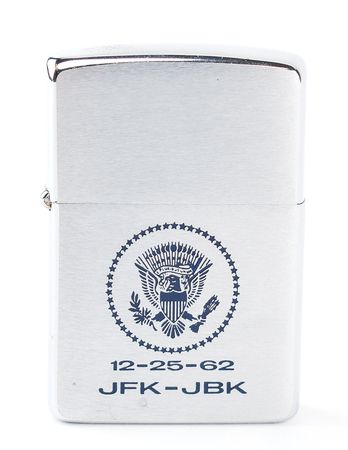 Lot #39 John F. Kennedy Personally-Owned Lighter Given to Dave Powers and Personally-Owned Cigar: President Kennedy's personally-owned lighter given to Dave Powers, 12/25/62, and personally-owned cigar - Image 2