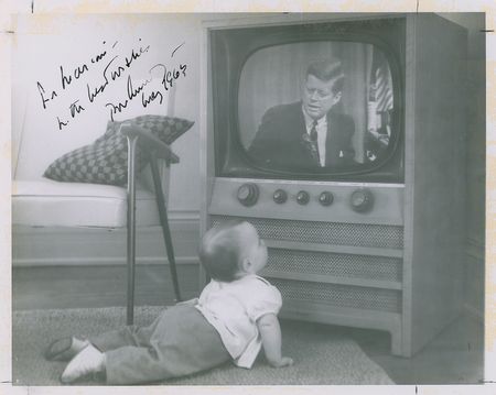 Lot #42 John F. Kennedy Signed Photograph and Typed Letter Signed on White House Stationery: President Kennedy signs a photograph for one of his youngest admirers! - Image 1