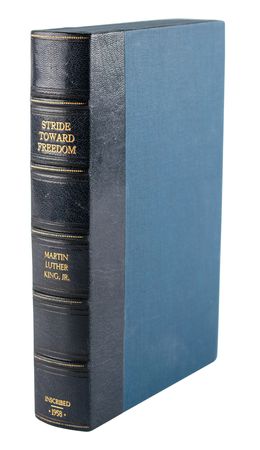 Lot #131 Martin Luther King, Jr: Dr. King inscribes a copy of Stride Toward Freedom?