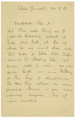 Lot #4011 Max Planck (February 14, 1912) - Image 1