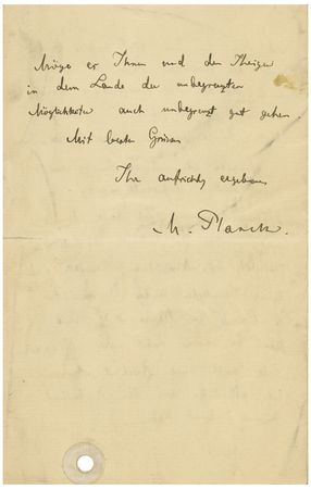 Lot #4017 Max Planck (April 17, 1920) - Image 4