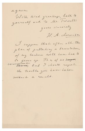 Lot #4023 Hendrik Antoon Lorentz Autograph Letter Signed on Silberstein's Theory of Relativity Textbook (March 19,1925) - Image 3