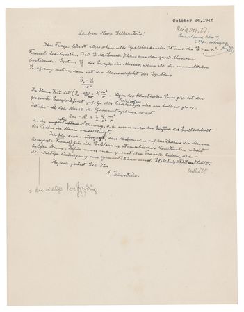 Lot #4003 Albert Einstein (October 26, 1946) - Image 1