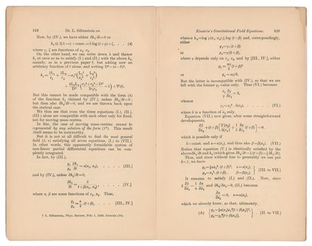 Lot #4004 Ludwik Silberstein Signed 'On Einstein's Gravitational Field Equations' Offprint Booklet - Image 6
