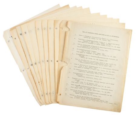 Lot #4045 Ludwik Silberstein's Typed and Handwritten Personal Bibliography - Image 1