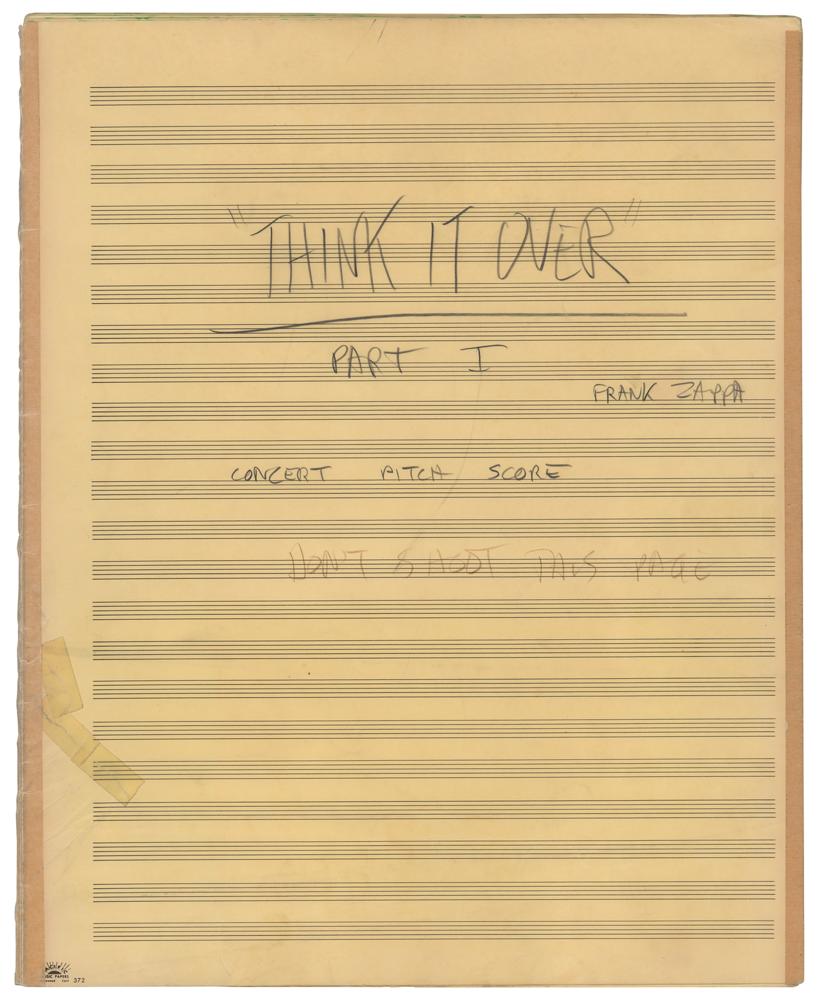 Frank Zappa's Handwritten Orchestral Arrangement for 'Think