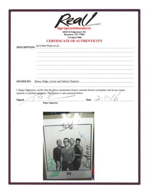 Lot #682 U2 Signed Photograph - Image 2
