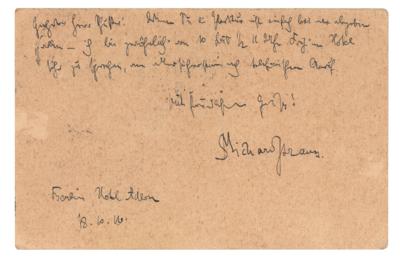 Lot #612 Richard Strauss: Strauss receives three interesting songs?