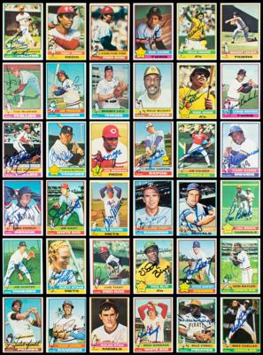 Lot #763 1976 Topps Baseball Near Complete Signed Set Signed Baseball Card Set - Image 1