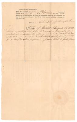 Lot #291 Caleb Strong Document Signed - Image 2
