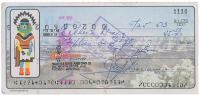 Lot #223 Joseph Bonnano Signed Check and Glasses - Image 1