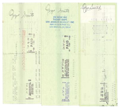 Lot #857 Ozzie Smith Signed Contract and Checks (3) - Image 2