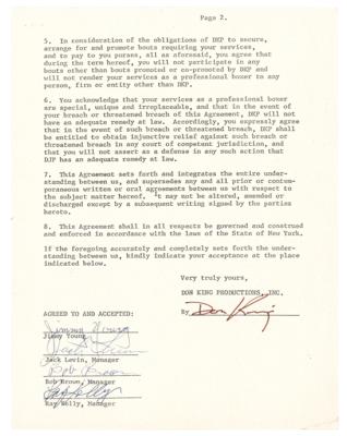 Lot #816 Don King and Jimmy Young Document Signed - Image 2