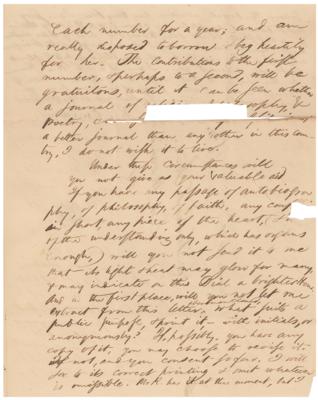Lot #490 Ralph Waldo Emerson: Having secured a poem from the youthful 
