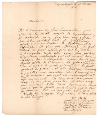 Lot #271 Hans Christian Orsted Autograph Letter Signed - Image 1