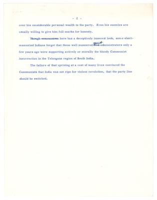 Lot #46 John F. Kennedy Typed Speech Draft - Image 2