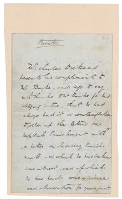 Lot #486 Charles Dickens: Dickens on a follow-up to his 