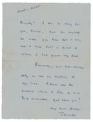 Lot #479 Truman Capote: One day after Richard Hickcock's execution, Capote comforts the In Cold Blood killer's mother: 