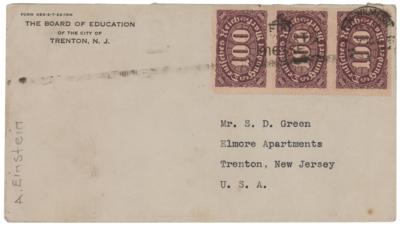 Lot #191 Albert Einstein: Handwritten response for life advice: “To save time is a wonderful quest if a person is able to make something wonderful out of it