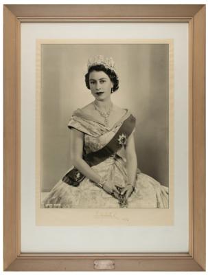 Lot #206 Queen Elizabeth II and Prince Philip Signed Oversized Photographs - Image 1