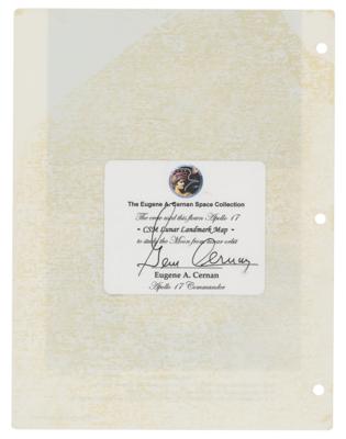 Lot #366 Gene Cernan's Apollo 17 Flown CSM Lunar Landmark Map Book Page - Image 2