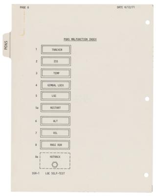 Lot #365 Apollo 15 Flown LM Malfunction Procedures Page: Flown Apollo 15 