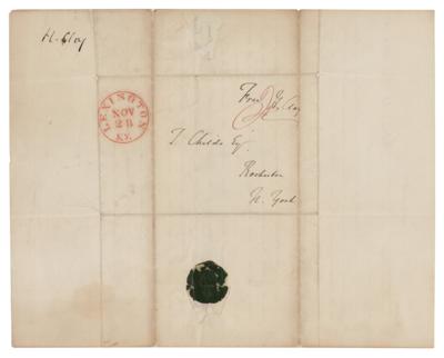 Lot #170 Henry Clay: On Whig election prospects in New York: 