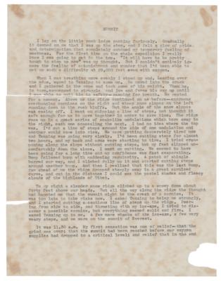 Lot #243 Edmund Hillary Signed Souvenir Typescript - Image 1